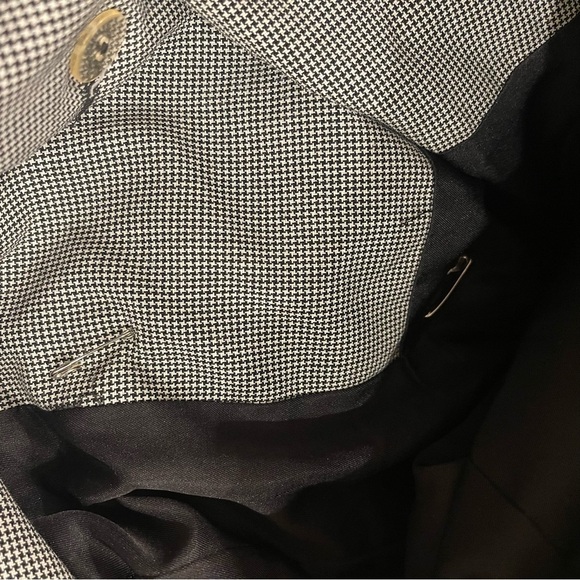 Vtg Angelica Midi Blazer Size 12 Black White Double Breasted USA Old - Picture 9 of 10